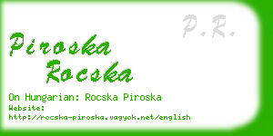 piroska rocska business card